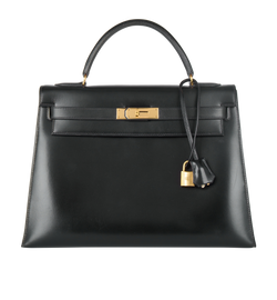 Hermes Kelly 32 Box Calf in Black, J(1980), DB/P/K/CL, 3*